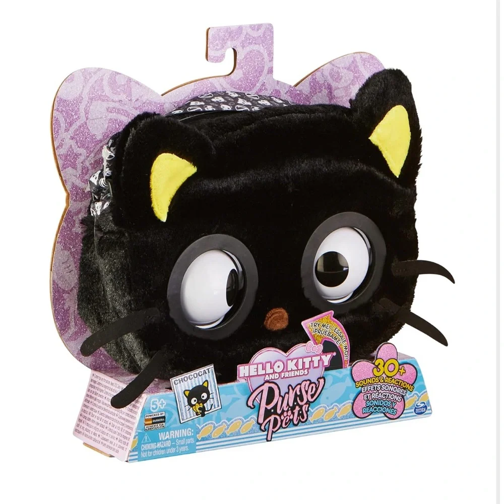 Purse Pets Chococat Interactive Plush Bag with Eye Flashes, Reactions and Music